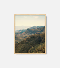 Modern landscape wall art featuring rolling mountain terrain